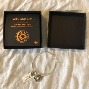 ALEX AND ANI silver Cosmic Balance charm bangle